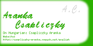 aranka csapliczky business card